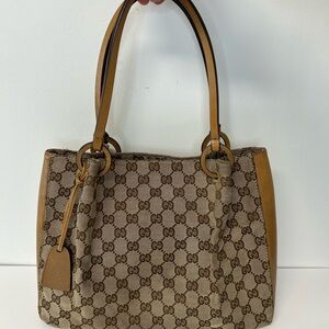 Authentic Gucci Beige and Brown Guccissima Monogram Canvas and Leather Tote